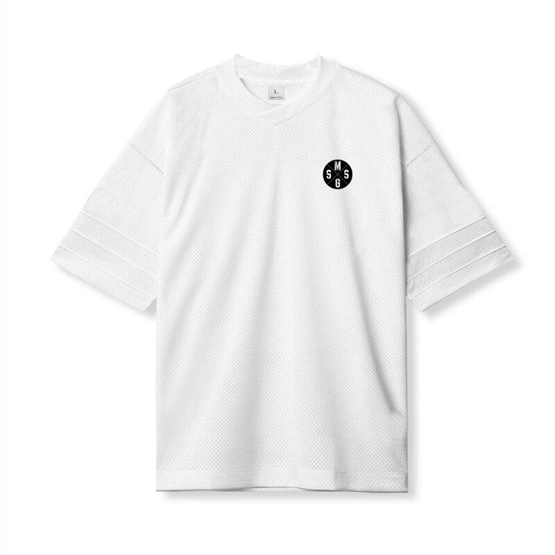 

Do The Work Сетчатая футболка с V-образным вырезом большого размера для бодибилдинга, фитнеса, мужской уличной одежды в стиле хип-хоп, модная дышащая свободная футболка для бодибилдинга с принтом XXL белый