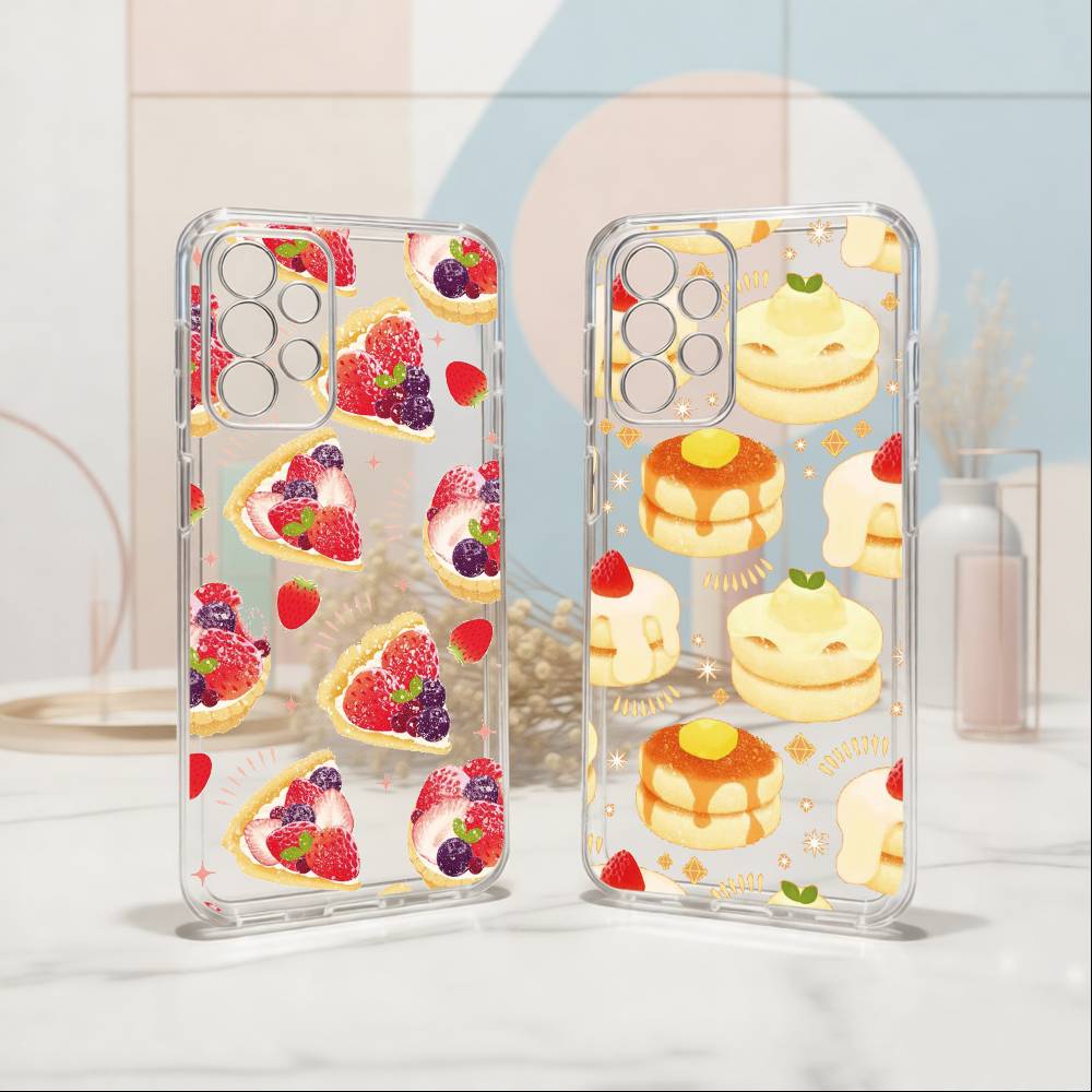 Cute Cake Phone Case For Samsung S25,S24,S21,S22,S23,S30,Ultra,S20,Plus,Fe Transparent Cover