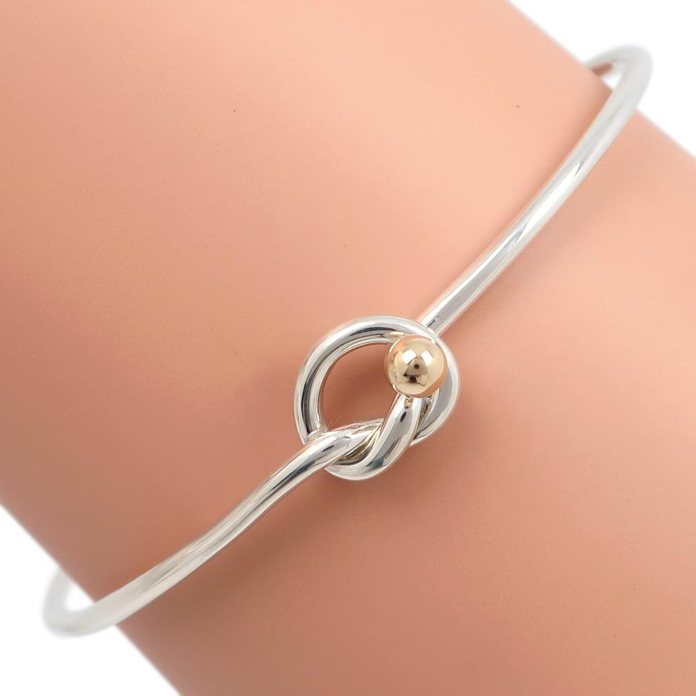 TIFFANY&Co. Love Knot Bracelet Vintage Bangle Silver925/K18 Yellow Gold 6.4g Women Used