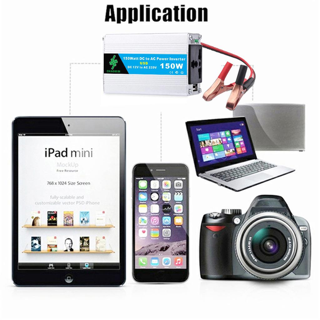 12V To 220V 150W 200W Off-grid High-frequency Correction Wave Vehicle Inverter