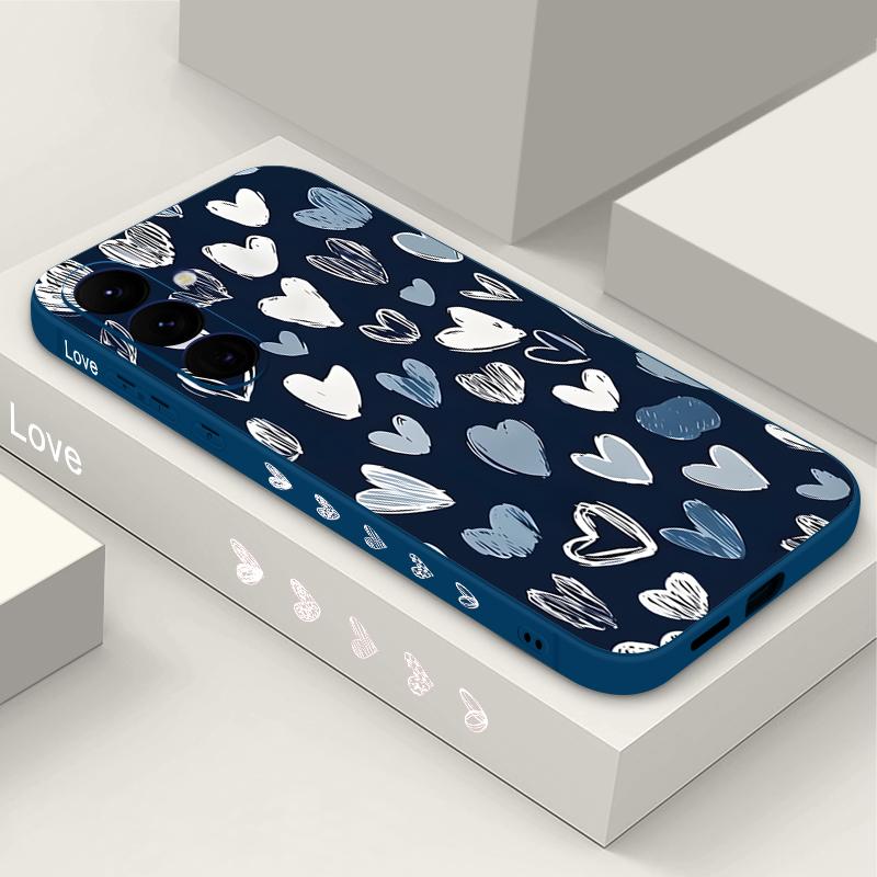 Creative Heart Pattern Case For Samsung Galaxy S26 S25 Ultra S24 S23 S22 Plus S21 FE A15 A16 A17 A35 A36 A54 A55 A56 5G Soft Cover