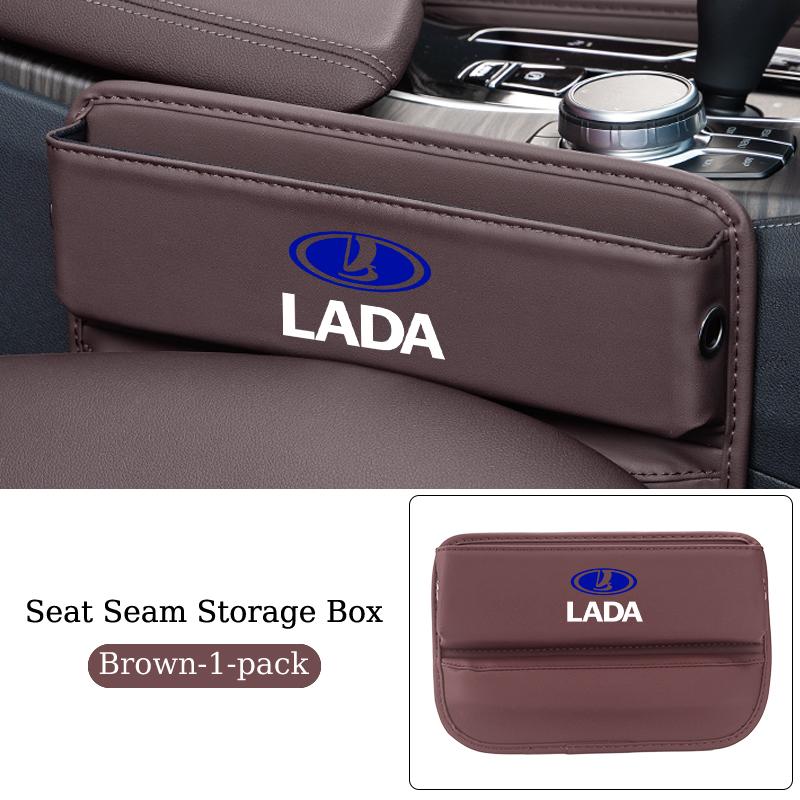 Car PU Leather Seat Gap Storage BoxConsole Side Pocket For Lada Vesta Niva Samara Kalina Largus Priora Xray Granta