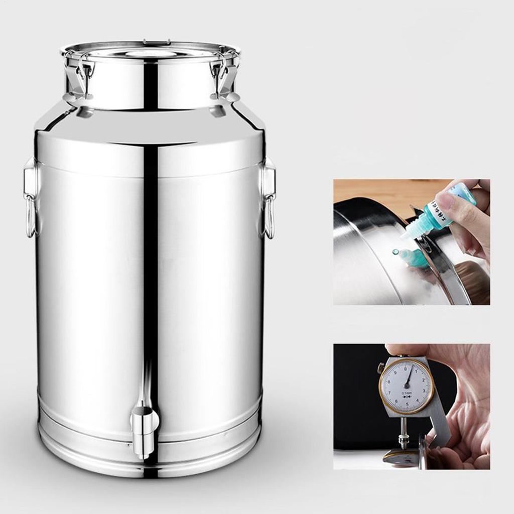 5L/9L/14L Kitchen Sealed Barrel With Faucet Stainless Steel Grease Container With Lid Airtight Milk Bucket Wine Sealed Tank
