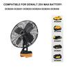 6/8In Camping Fan Outdoor Fishing Wireless Desktop Portable Metal Fan Strong Wind Fan For Makita/Dewalt/Milwaukee 18V BatteryPin