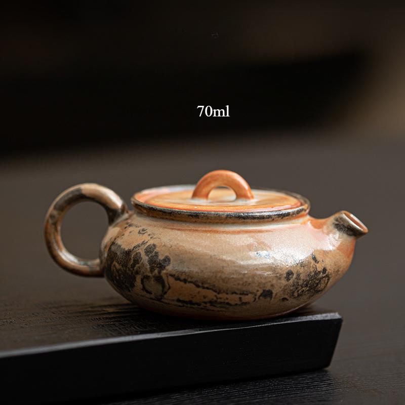 

1pcs Handmade painted silver ceramic teapot Ball hole filter tea single pot Kung Fu Tea Maker