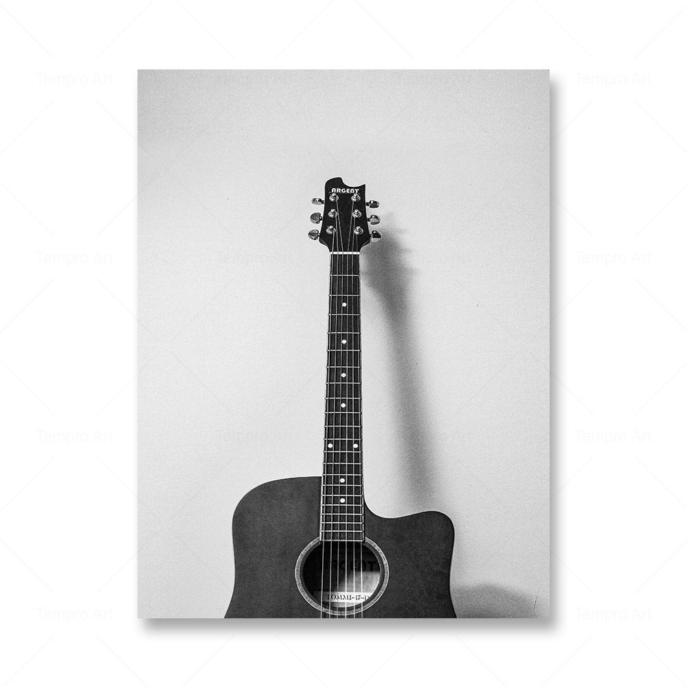 Black and White Music Prints Retro Vinyl Record Guitar Poster Wall Art Canvas Painting Nordic Picture for Living Room Home Decor