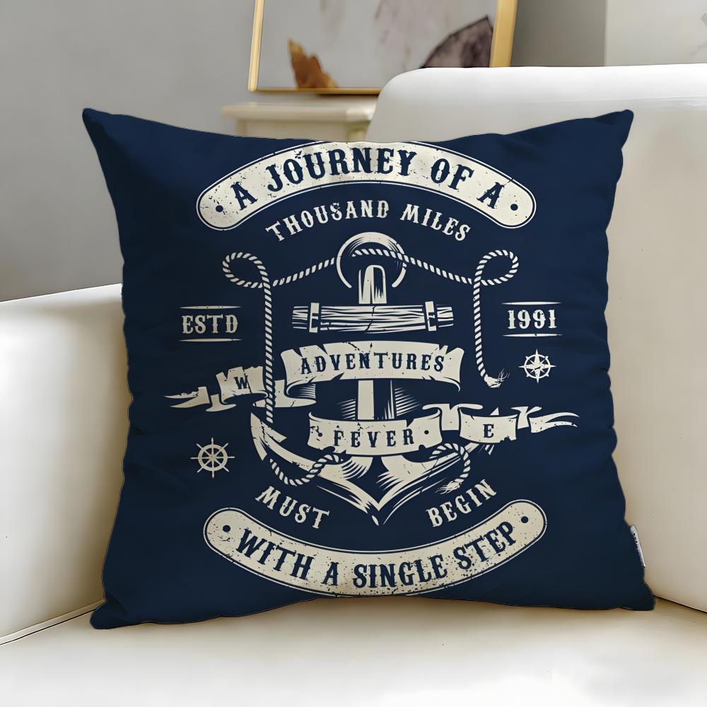 classic fashion brand Nautica Cushion Cover Soft & Easy-Wash Pillow Case – Versatile for Couch, Bed, Travel and Office