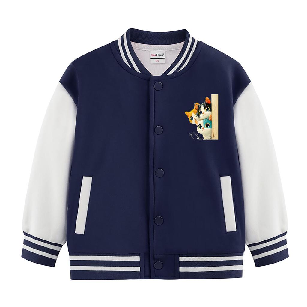 Children's American Baseball Jackets: Fashionable Casual Wear for Boys and Girls - Perfect for Spring, Autumn, and Winter.