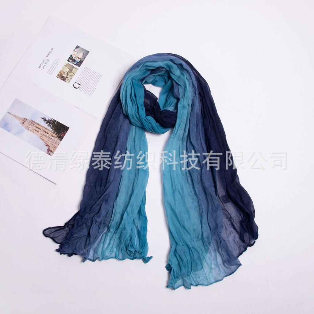 Twist Scarf Color Matching Women'S Scarf Contrasting Color Imitation Hand-Painted Printed Scarf