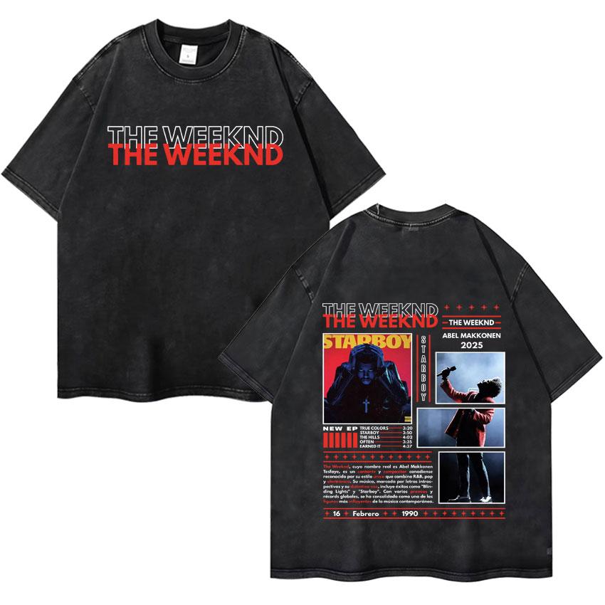 Camiseta Clásica Oversize Lavada Vintage XO de The Weeknd para Hombre y Mujer Camisetas de Manga Corta de Alta Calidad Camisetas Acogedoras para Adolescentes