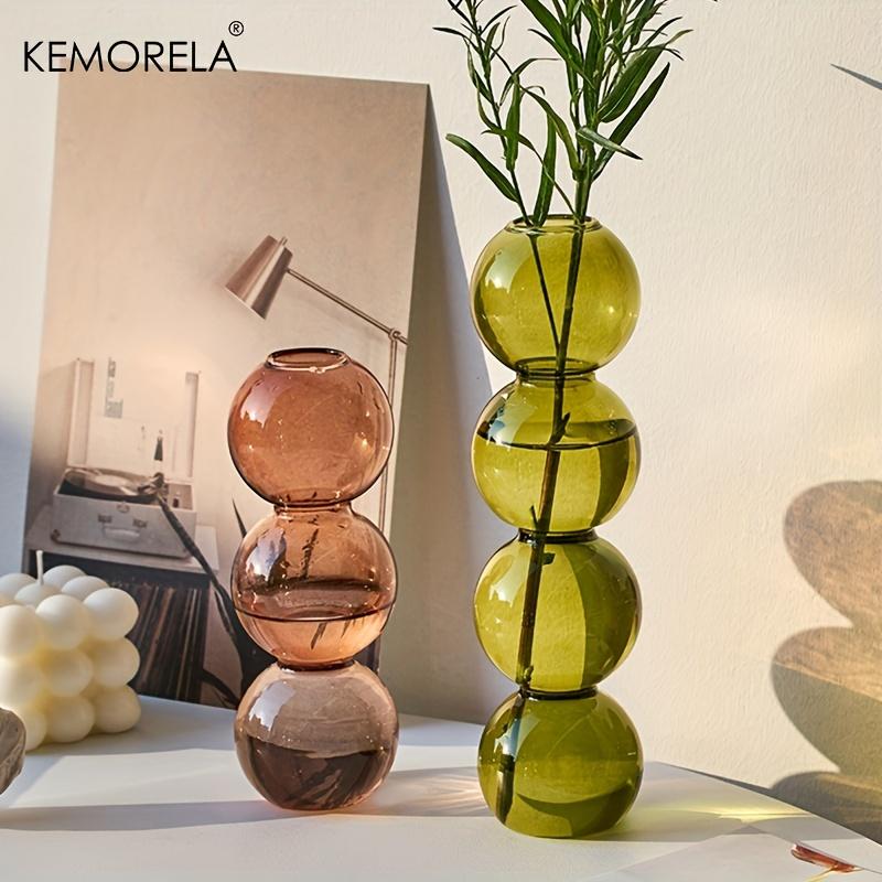 Contracted Living Room Glass Vase for Dining Room Flower Arrangement Dry Simulation Flower Decor Creative Christmas Gift
