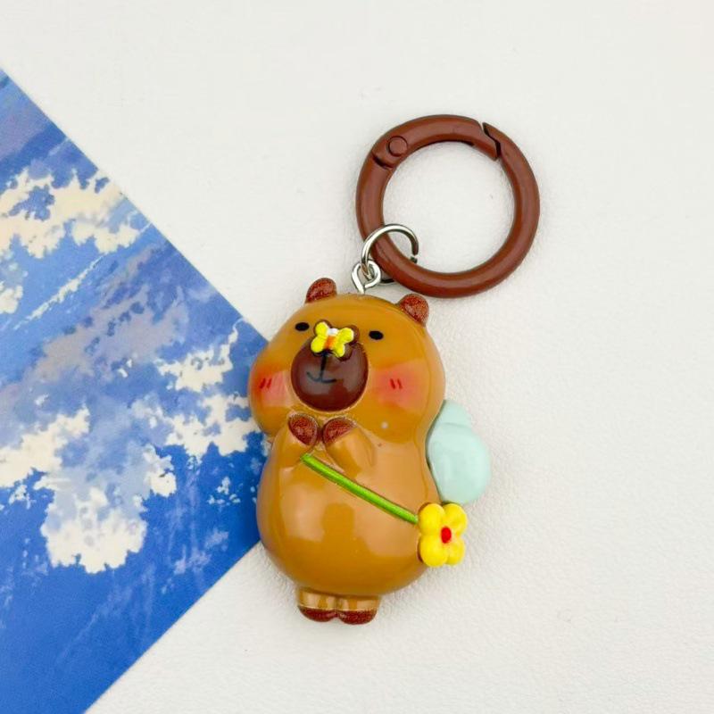 DIY Cute Capybara Keychain: Resin Toy Pendant for Backpacks & Gifts