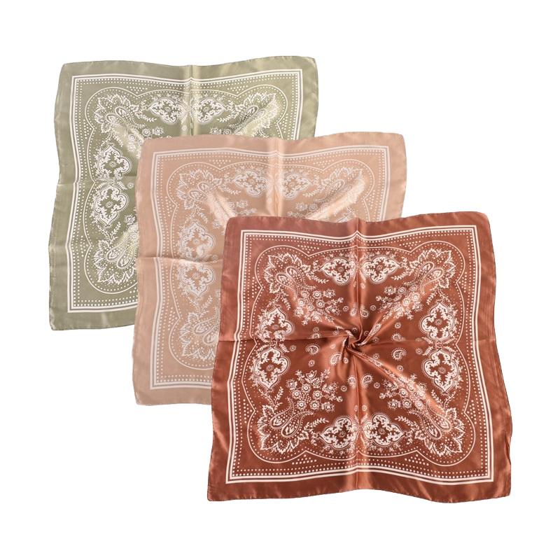 Luxury 100% Mulberry Silk Bag Hair Scarf Women Customized Square Plain Scarf for Summer Casual Style арбуз красный