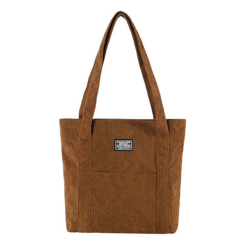 Wholesale Fashionable Oversized Corduroy Plaid Tote Bag For Women Street Style Winter New Trendy Armpit Shoulder Bag