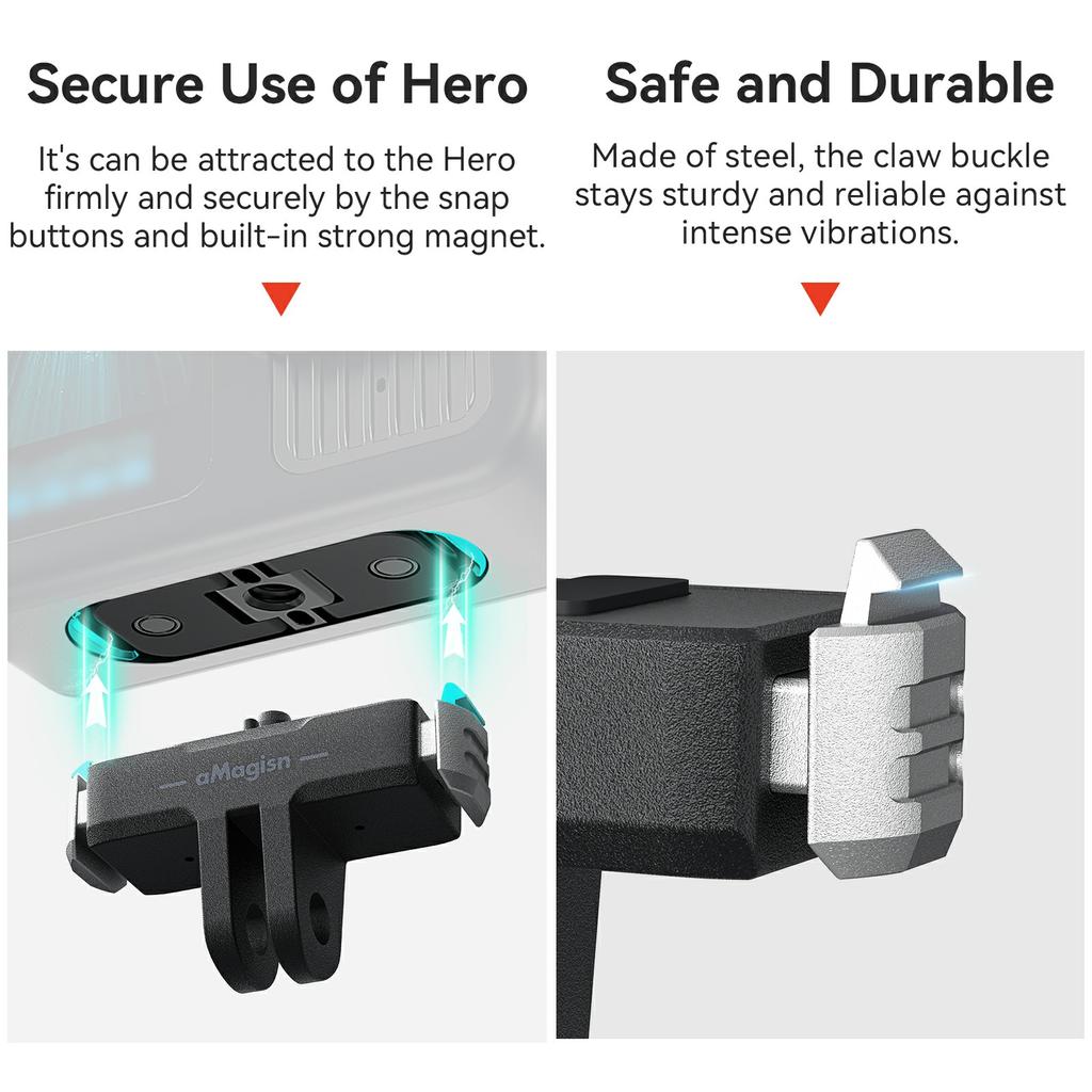 AMAGISN For GoPro Hero 13 Magnetic Quick Release Mount Base Plastic Adapter Accessory