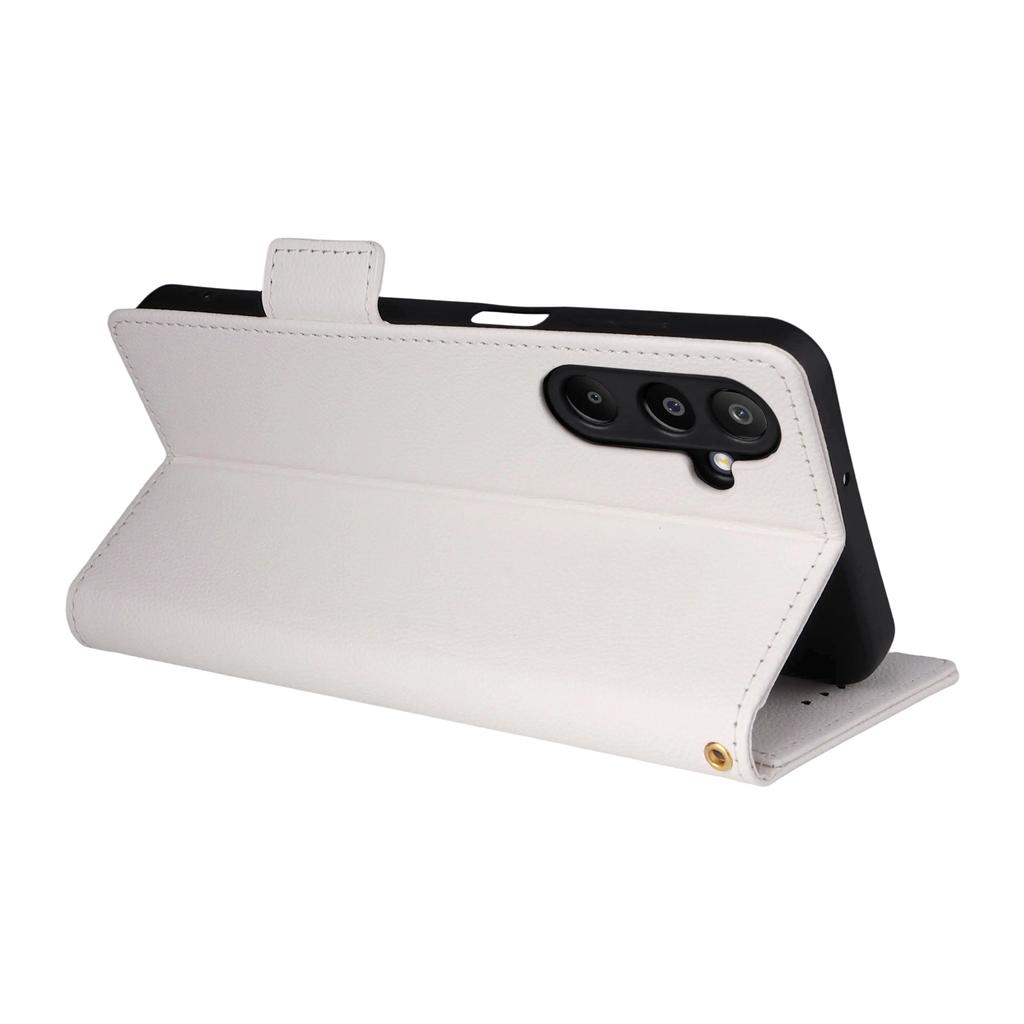 For Samsung Galaxy M16 5G/F16 5G Case with Wrist Strap Litchi Texture PU Leather Wallet Phone Cover