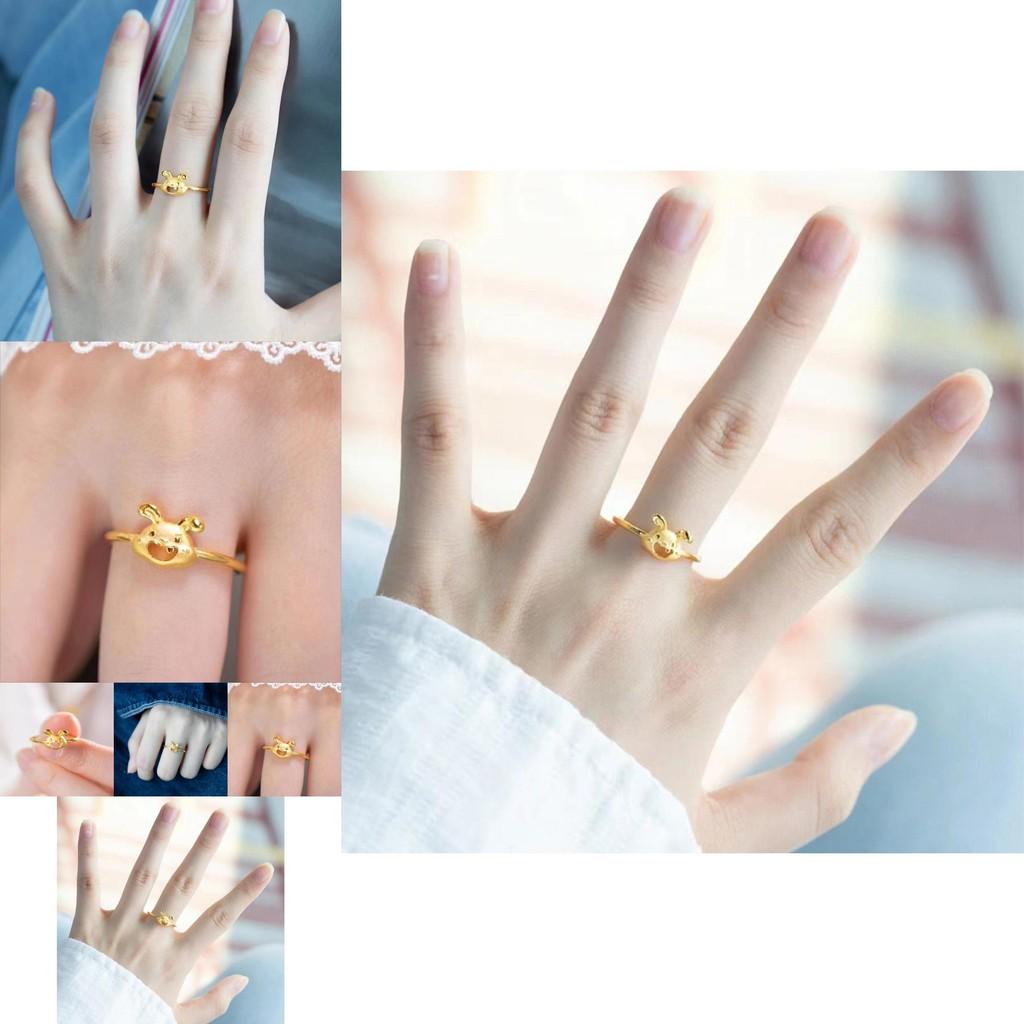 Joyful Gold Rabbit Ring With Cute Design Adjustable Size Perfect For Womens Jewelry