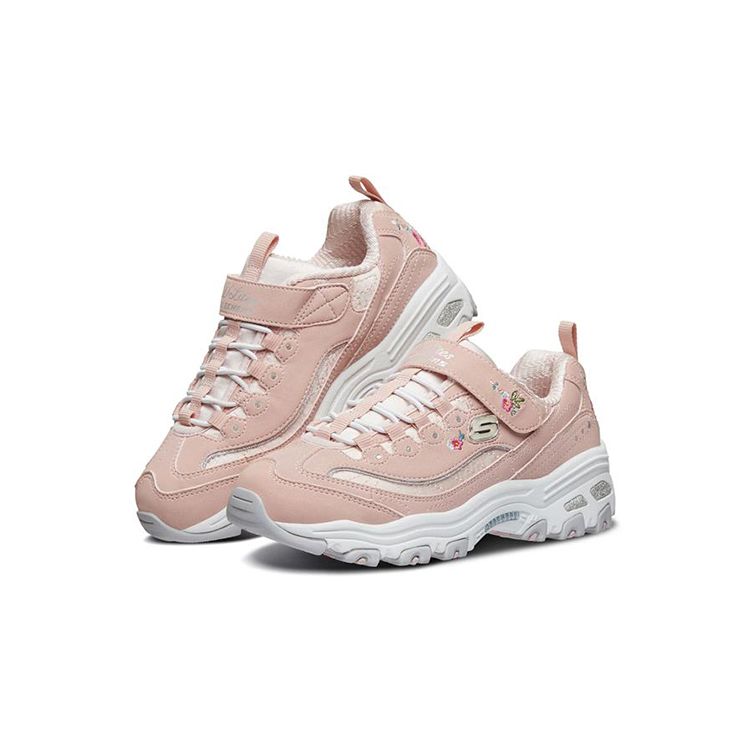 Skechers Sneakers basse DLites Rosa e Argento Scarpe da ginnastica per bambini 80579L-LTPK