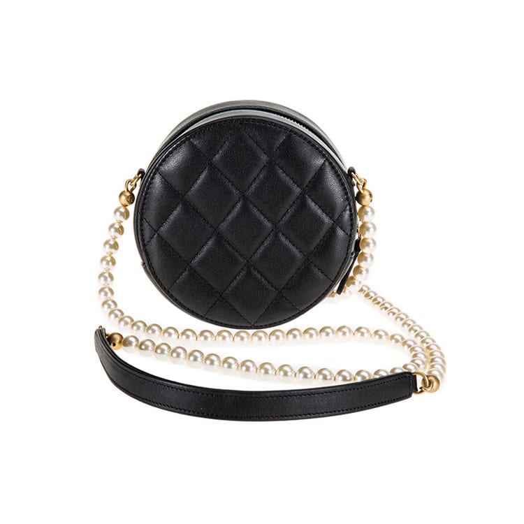 Chanel Calfskin Round Bag Crossbody Bag Mini Women's Black AP2191-B05481-94305