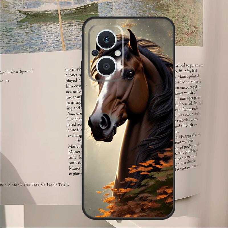 Animal Majestic Painting Horse Cover For OPPO Reno 7 8 Lite 11F 12F 13F 14F 10 11 12 13 14 Pro OPPO Find X6 X8 X9 Pro Case