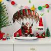 Hot Air Balloon Christmas Ornament 2D Flat Acrylic Santa Claus On A Hot Air Balloon Xmas Tree Hanging Ornament for Tree Window Wall Decor