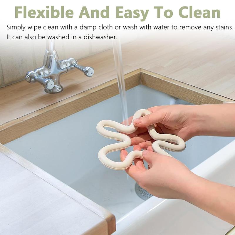 4 Set Silicone Trivets for Hot Dishes Flower Shaped Heat Resistant Hot Pads for Kitchen Countertop Hot Plate Mat Pot Holders