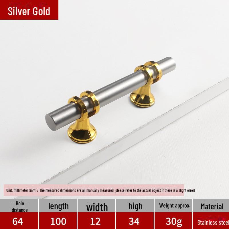 Modern Nordic Brass Cabinet & Wardrobe Double-Hole Handle