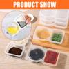 Double Compartment Condiment Container Snacks Storage Organizers for Travel Transparent Sauces Dressings Holders