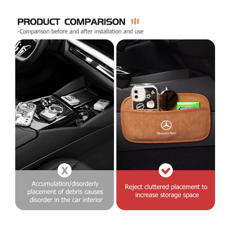 XDFMN1 Hot 2026 New For Benz Car Door Seat Back Self Pasting Multi-Functional Storage Bag For Mercedes Benz C180 C300 W124 W176 W177 C2