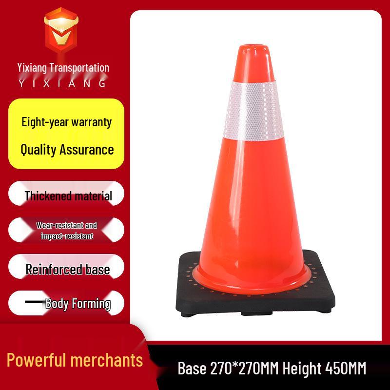 Reflective PVC Traffic Safety Cone - Portable Cone-Shaped Barrier for Road Construction and Anti-collision