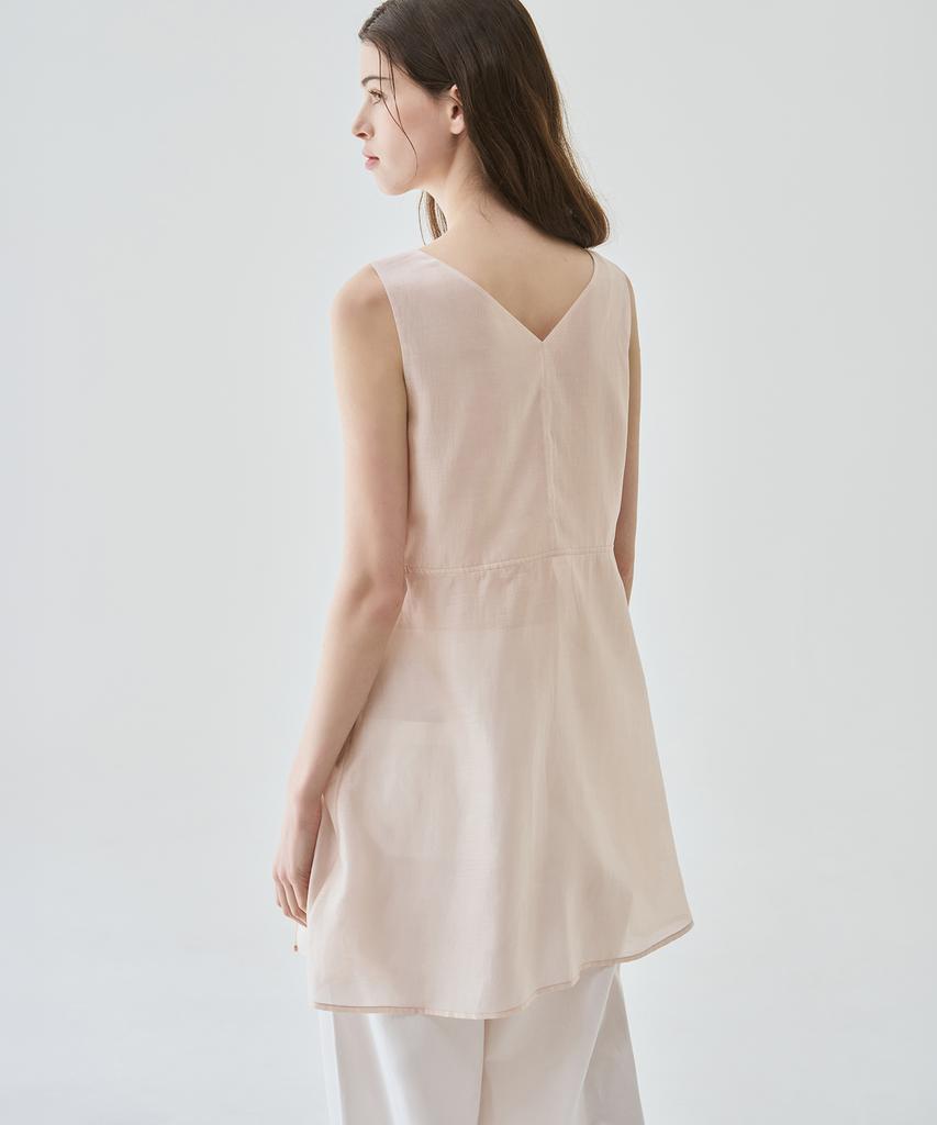 Deuloupisumeon Tulip Layered Midi Dress [Ivory]