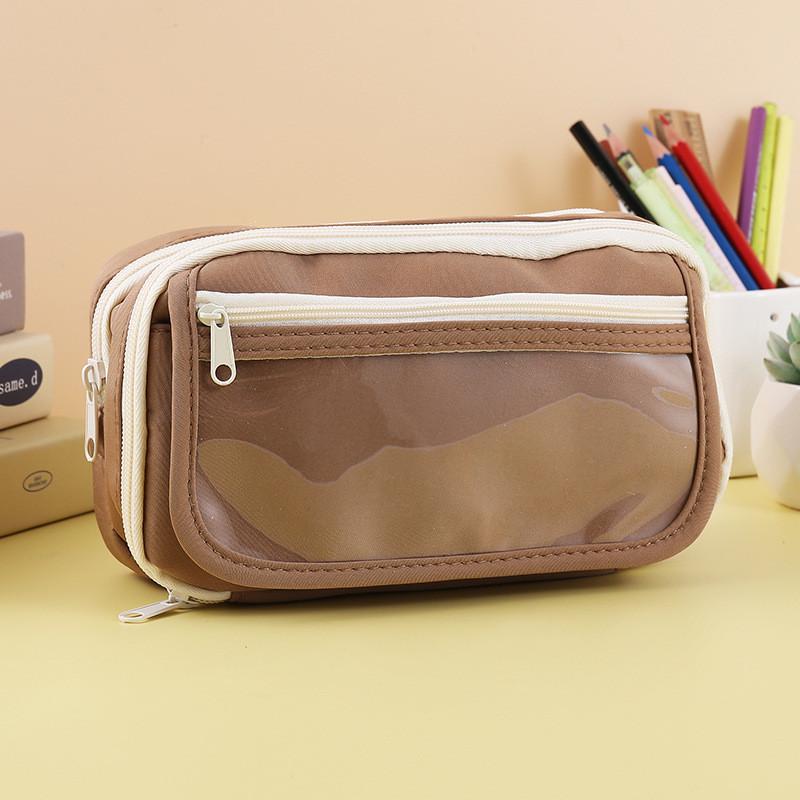 Durable Canvas Stationery Storage Box With Multiple Compartments For Middle School Students