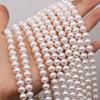1String, Round Pearls, White Natural Freshwater Pearl Beads, 8-9 mm, for DIY Necklace Bracelet Accessories, Jewelry Making, 36cm