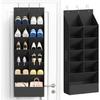 Over the Door Shoe Organizer,Hanging Shoe Organizer with Large Deep Pockets,Narrow Shoe Rack for Door Hanging Boots Storage, Dorm Room Essentials