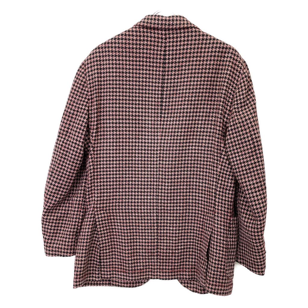 LARDINI JY326AQ22 Black X Gold Houndstooth Wool Cotton 3B Jacket Jacket 52 Black Bordeaux CheckUsed