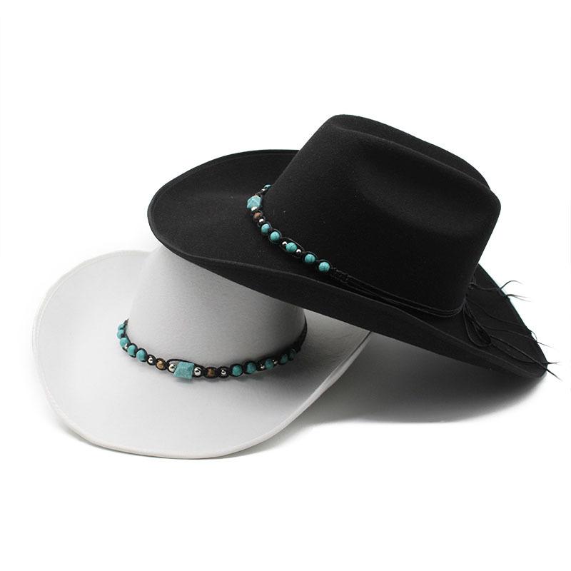 Big Brimmed Woolen Hat Western Cowboy Gift Hat Men'S And Women'S Couple Hat Ethnic Felt Hat