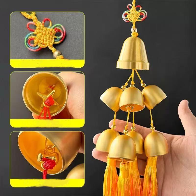 Composed 9 Wind Chimes Pendants,Japanese Bronze Wind Chime Door Decorations,Creative Home Balcony Feng Shui Bells,Car Pendants