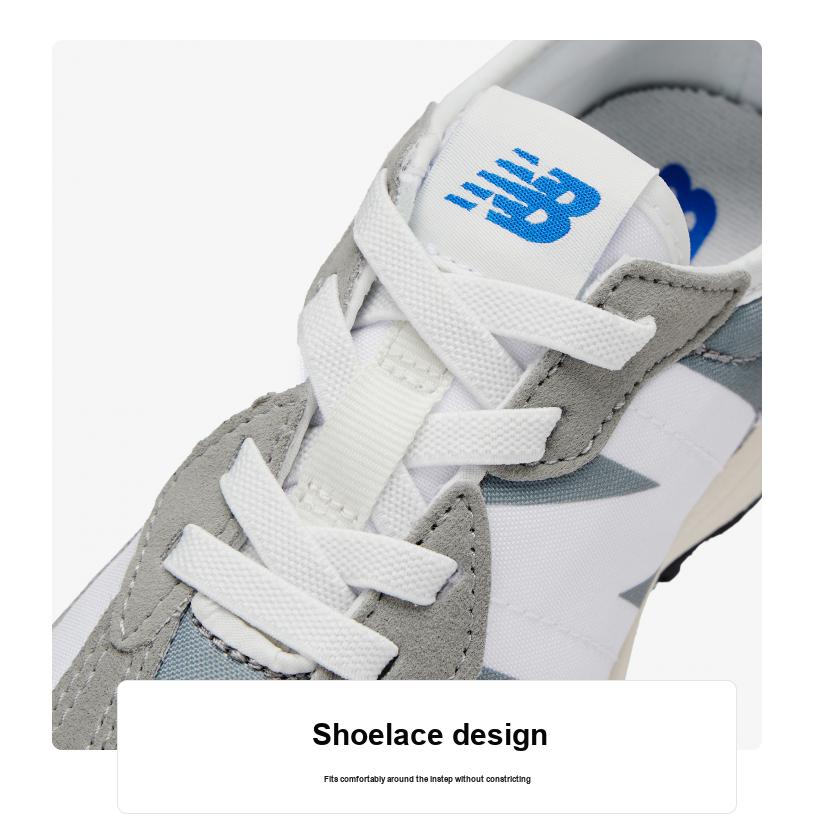 New New Balance NB 327 Anti Slip Wear Resistant Low Top Running Shoes Gray Blue Children Aged 3 7 Years Old PH327LAB