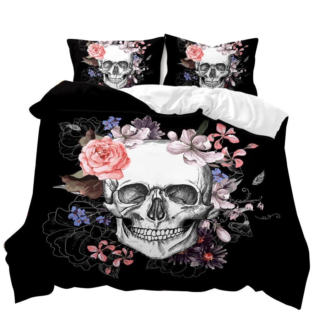 Comforter Best.Wensd Home Textile 3D Skull Bedding Set Western King Size S Halloween Bedding Set Queen Bed Set