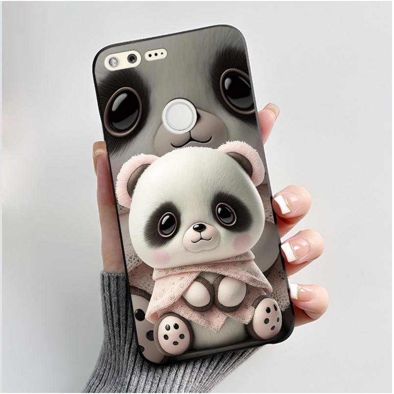 Luxury Cute Love Rabbit Cartoon Funny Case For Google Pixel XL Pixel1 1 XL Black Silicone Soft Phone Case Protective Back Cover