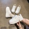 Little white shoes 2025 summer new breathable versatile women's models increase height small leather surface explosion thick baseplate shoes super fir