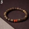 Hainan Green Qinan Agarwood Bamboo Joint & Lotus Bead Bracelet, 0.7 DIY, Unisex Prayer Beads