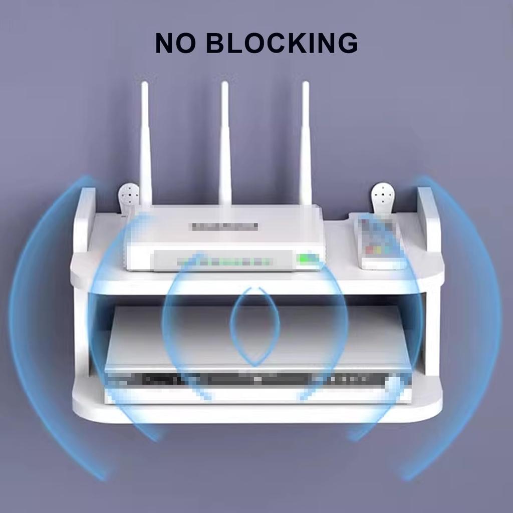 Router Organizer Environmentally Friendly Woodplastic Panels Handmade Mortise and Tenon Craftsmanship, Cable Management Box