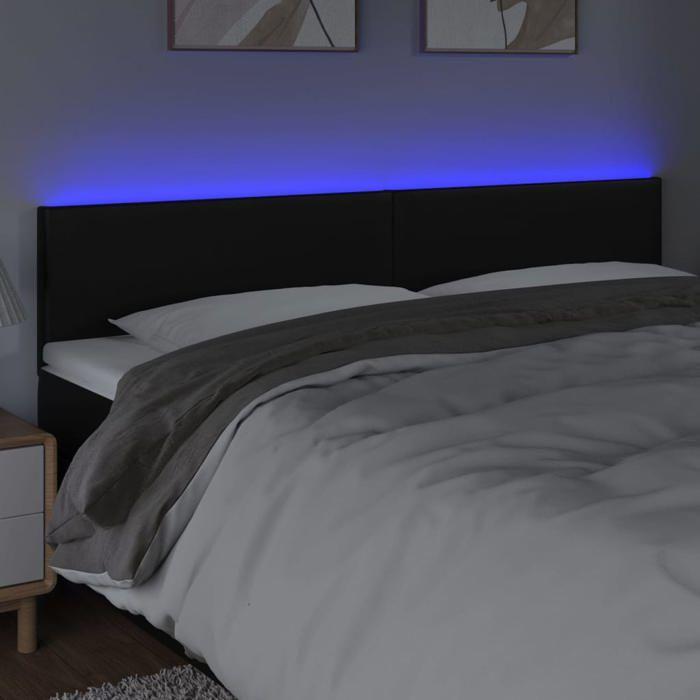 VidaXL LED Headboard Bedroom Furniture Double Bed Accessory Head of Bed Frame Interior Black 3121434