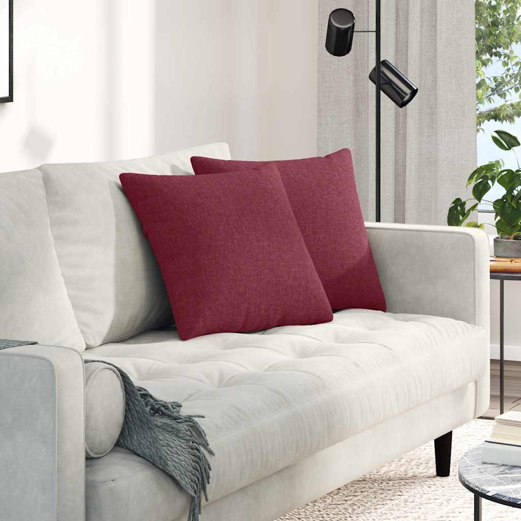 Sofa Cushions 2 Pcs Burgundy 45 X 45 Cm Fabric