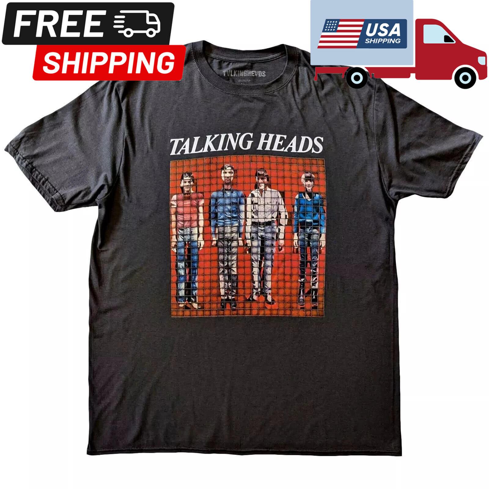 HOT! Talking Heads Pixel Portrait Grey T-Shirt , Size S to 5XL M
