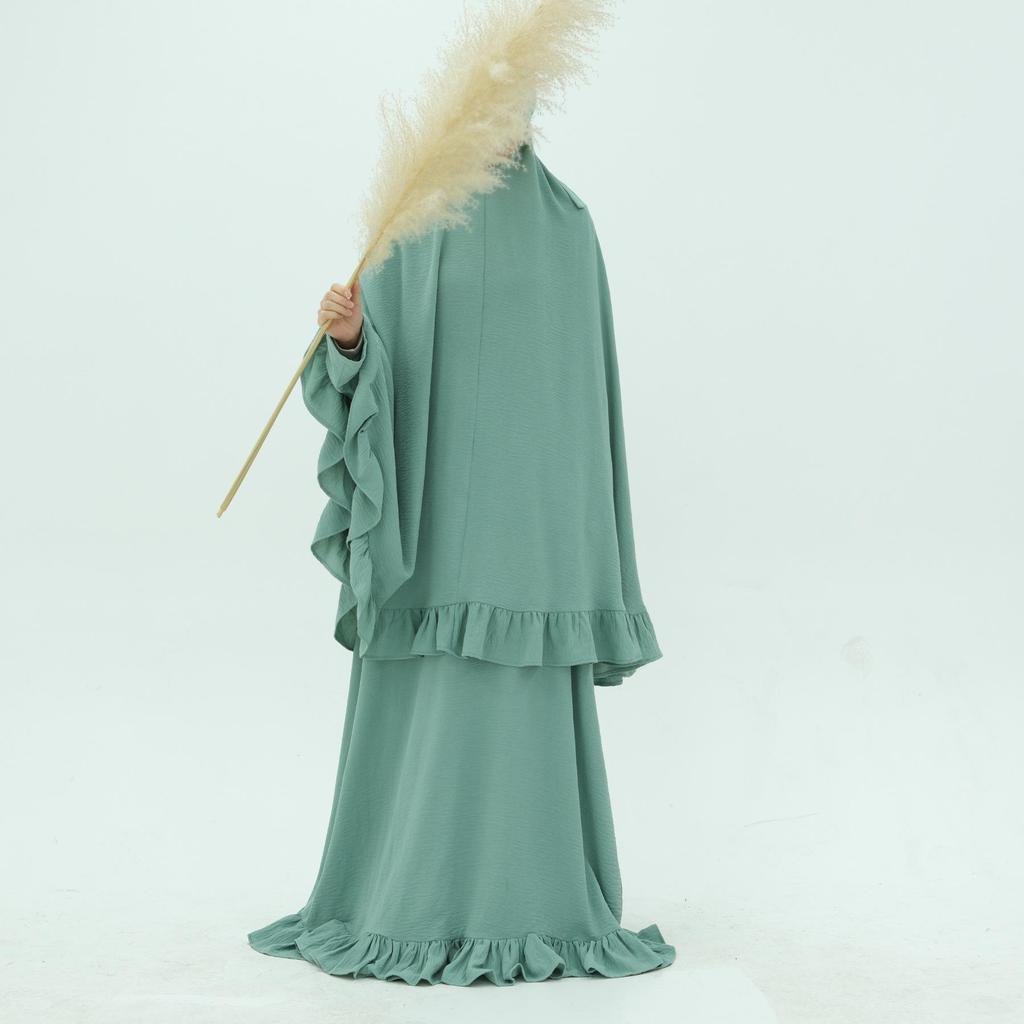 Loriya 2025 Solid Color Dress with Large Headscarf LR972