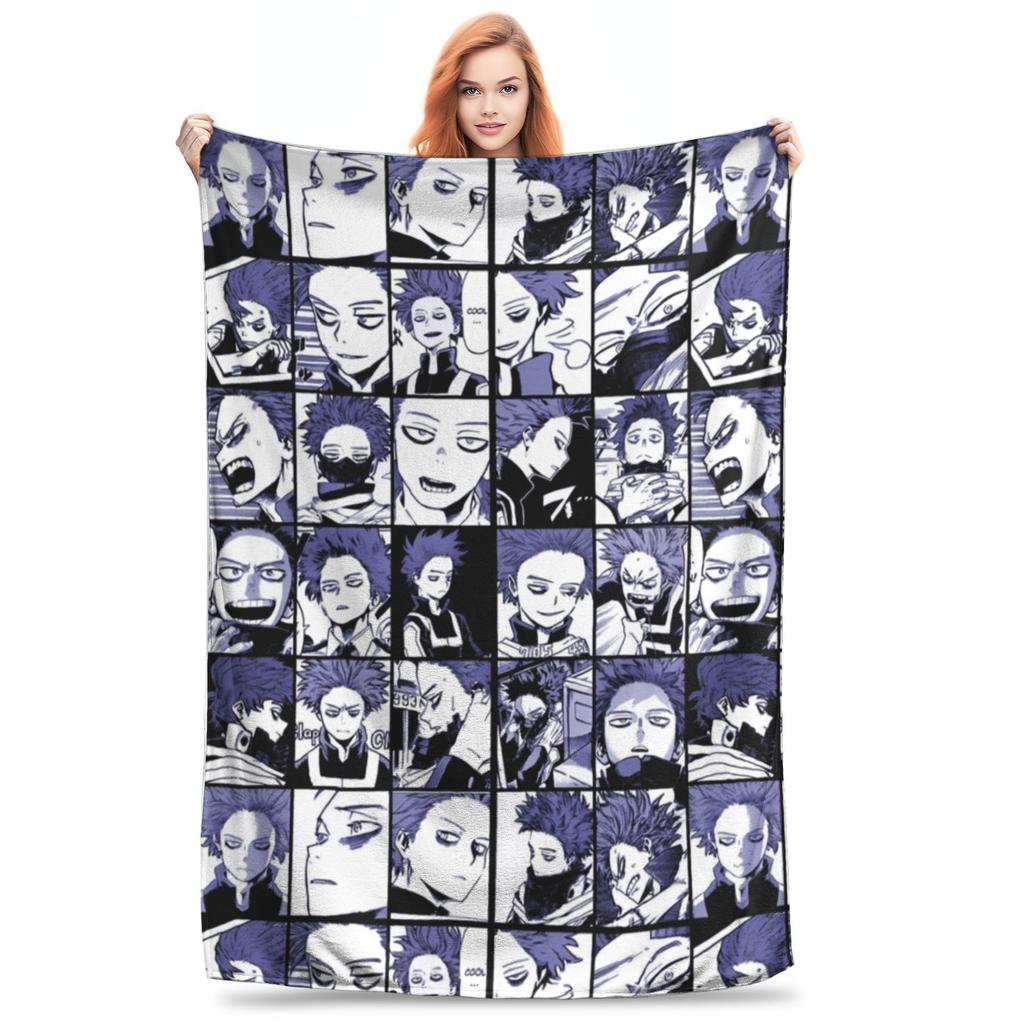 Izuku Midoriya Manga Collage Blanket My Hero Academia Manga Anime Flannel Warm Throw Blanket for Bedspread