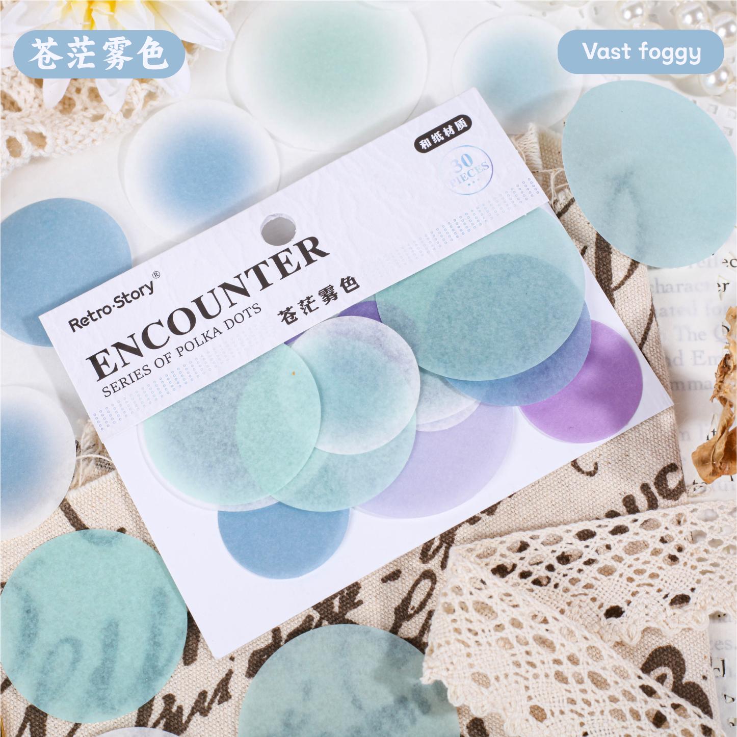 

30 Sheets Watercolor Dot Adhesive Stickers Pack Labels Decoration for Diary Album Planner Scrapbook Notebook Journaling Supplies