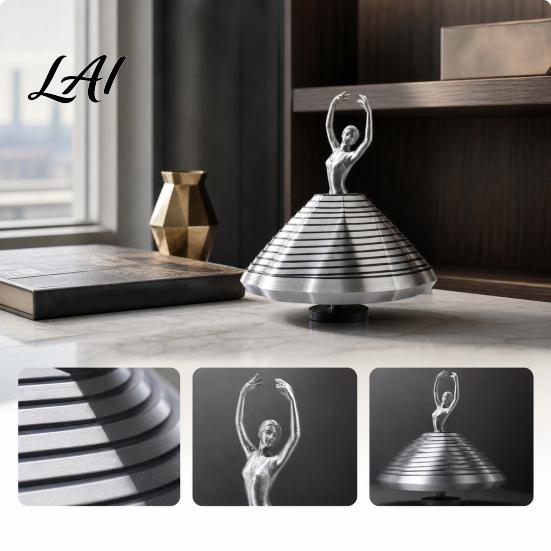 Stress Relief Fidget Toy Ballet Dancer Toy Spinning Ballerina Figurine 3D Printed Desk for Office Home Lovers Gift Anxiety Decor